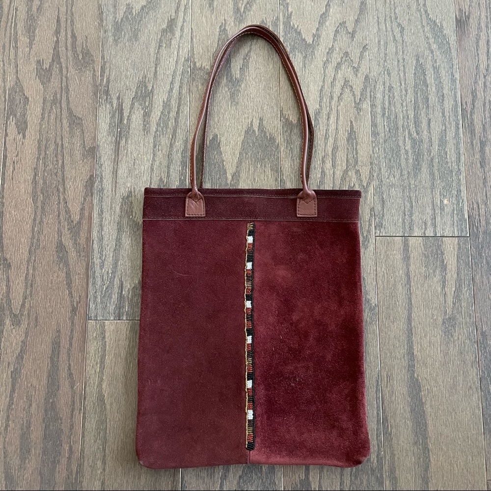 Annabelle Thom Kenya Red Suede Shoulder Bag